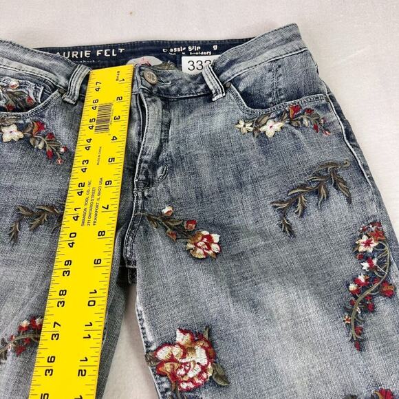 Laurie Felt Jeans Womens 4 Vintage Blue Classic Denim Embroidered Slim Leg Jean - Picture 11 of 15